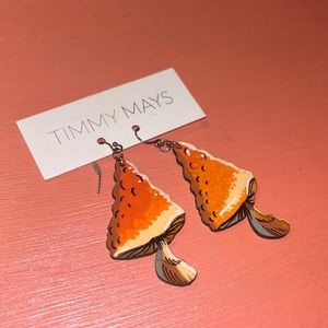 Real Leather made mushroom 🍄 earrings